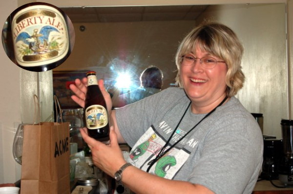 Showing off the label