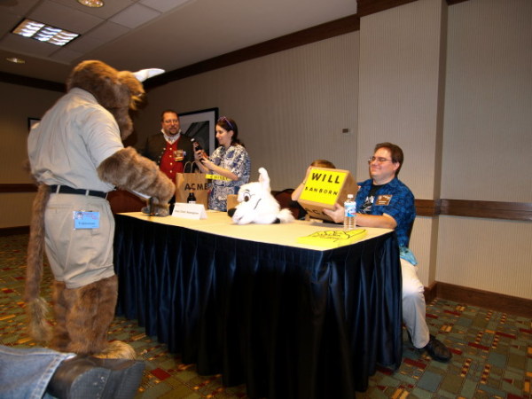 Will Sanborn holding a parcel