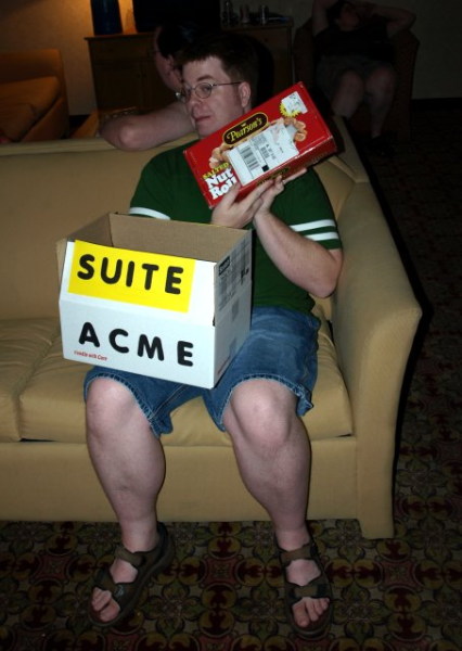 brody holding up a big nut roll box