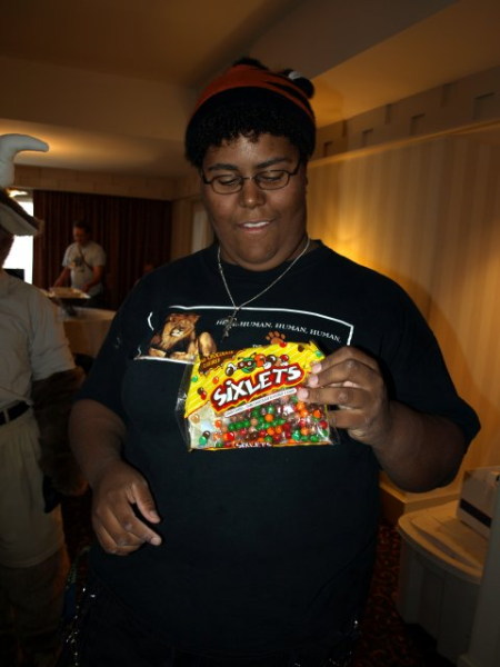 samii holding a big pack of sixlets