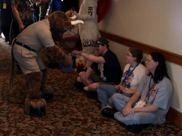 orvan giving away Cow Tales candy