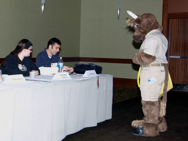 Lucky the evil Dog fiddling with a clipboard