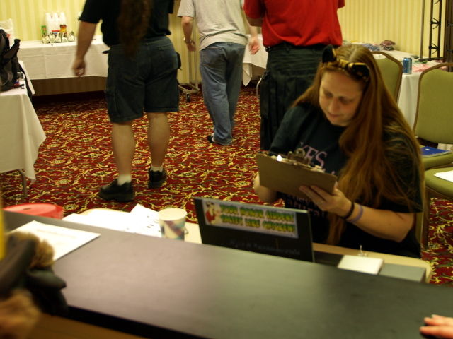 Ops volunteer signing for a parcel