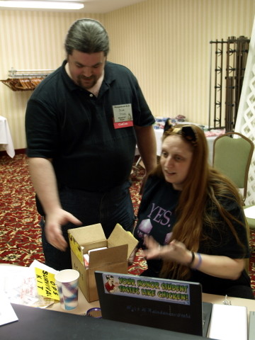 Ops volunteers inspecting parcel contents